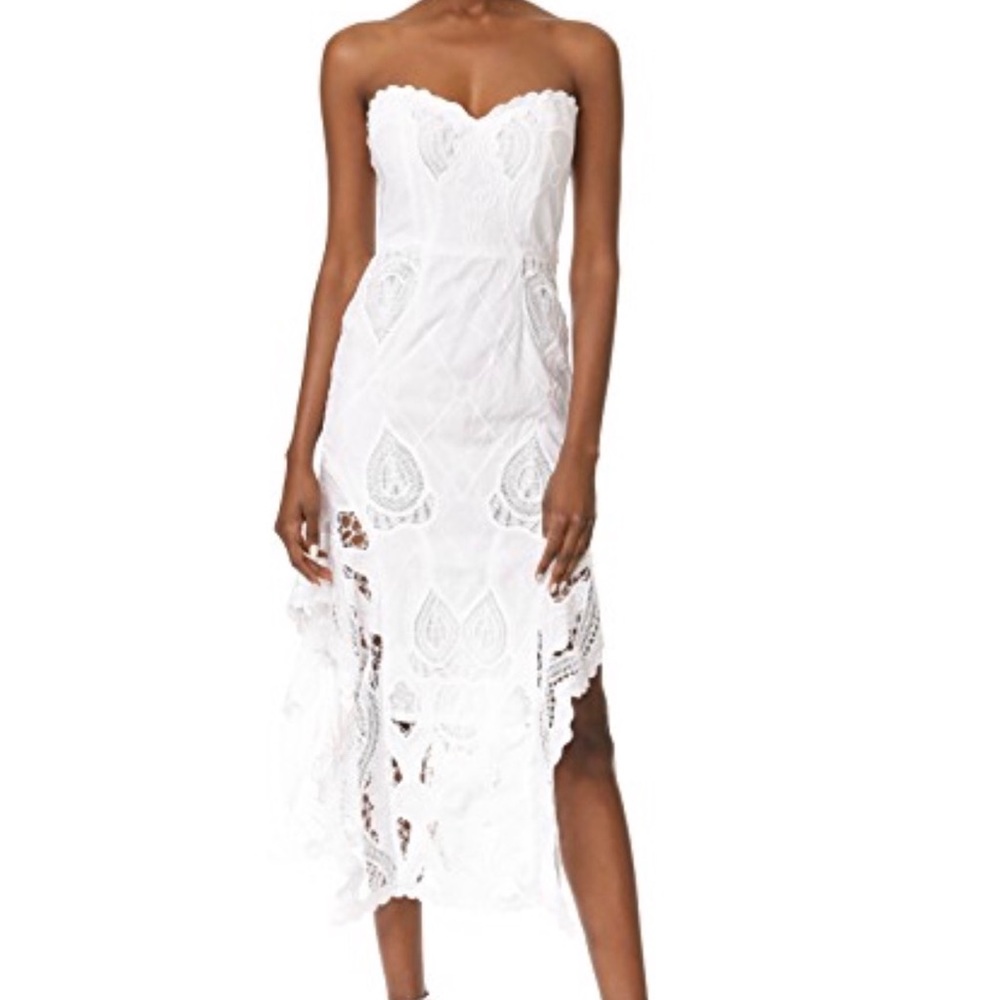 Jonathan Simkhai Crochet Embroidered Bustier Dress